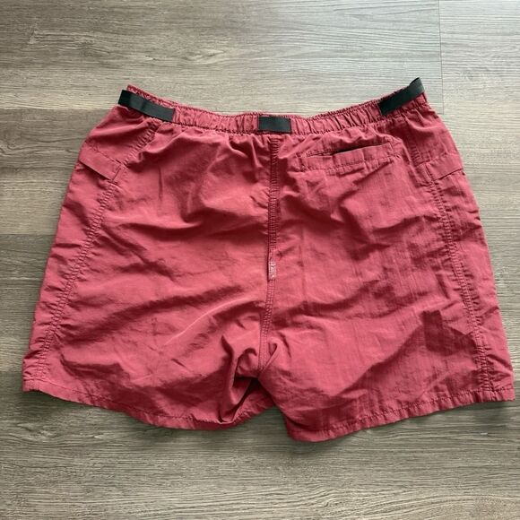 Vintage 90s Patagonia Belted River Shorts Baggies Swim Trunks Red Mens Large 5" - Picture 7 of 8